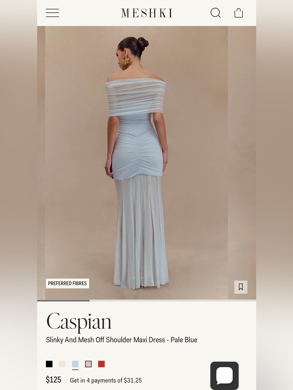 Meshki pale blue Caspian maxi dress XL
